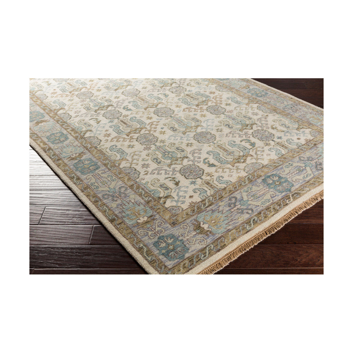 Douglas 69 X 45 inch Ivory/Denim/Olive/Teal/Moss/Mauve Rugs, Wool