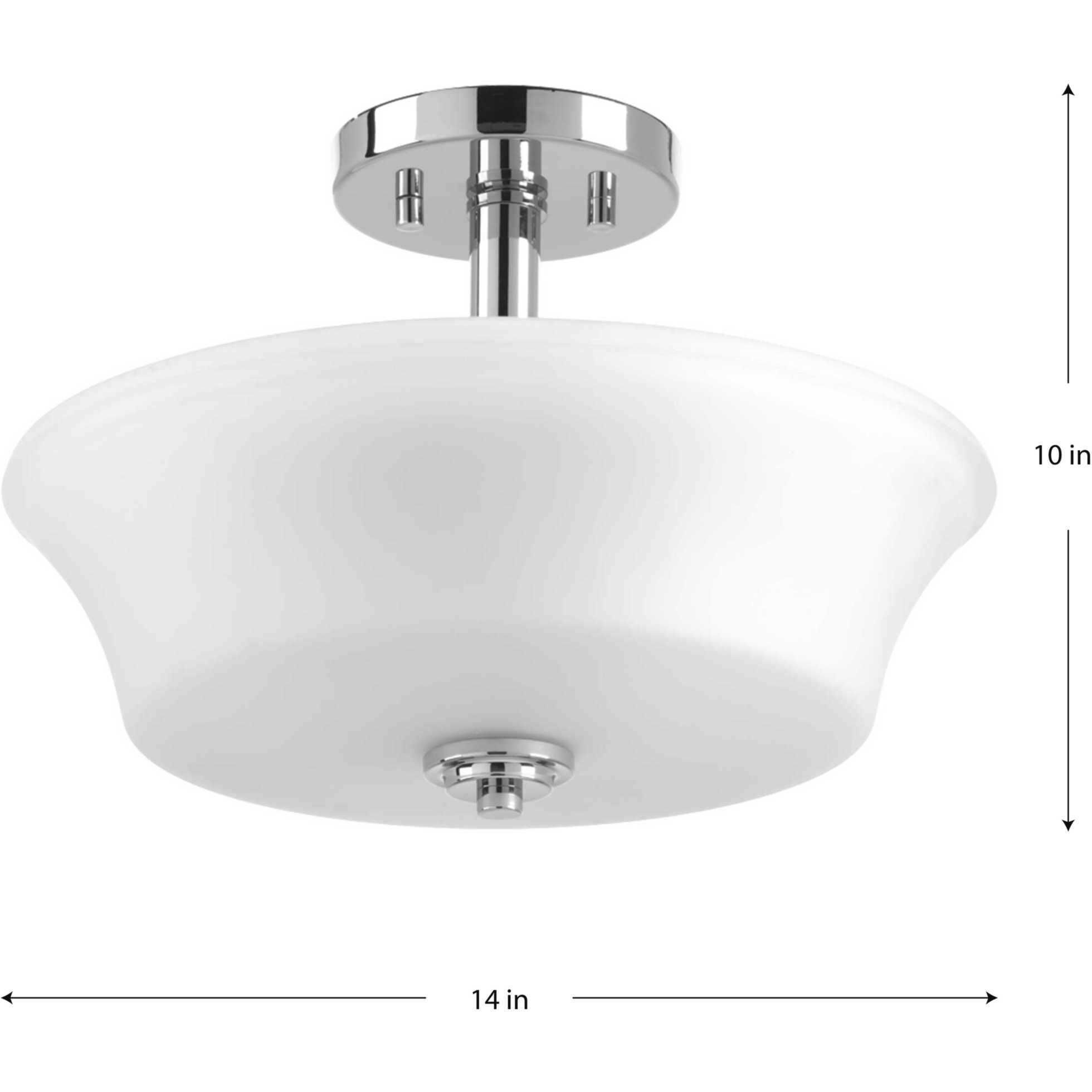 Read 2 Light 14 inch Polished Chrome Semi-Flush Mount Convertible Ceiling Light