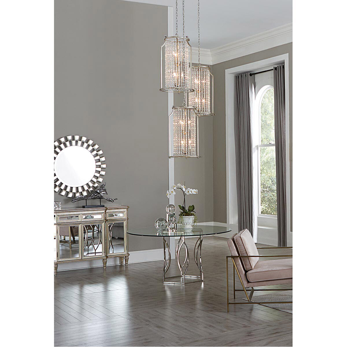 Wayland 6 Light 17.88 inch Silver Ridge Pendant Ceiling Light, Design Series