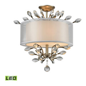 Tracy LED 19 inch Aged Silver Semi Flush Mount Ceiling Light