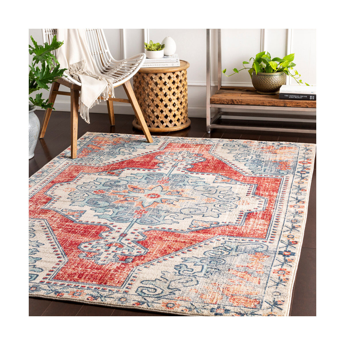 Prince 65 X 47 inch Red Rug, Rectangle