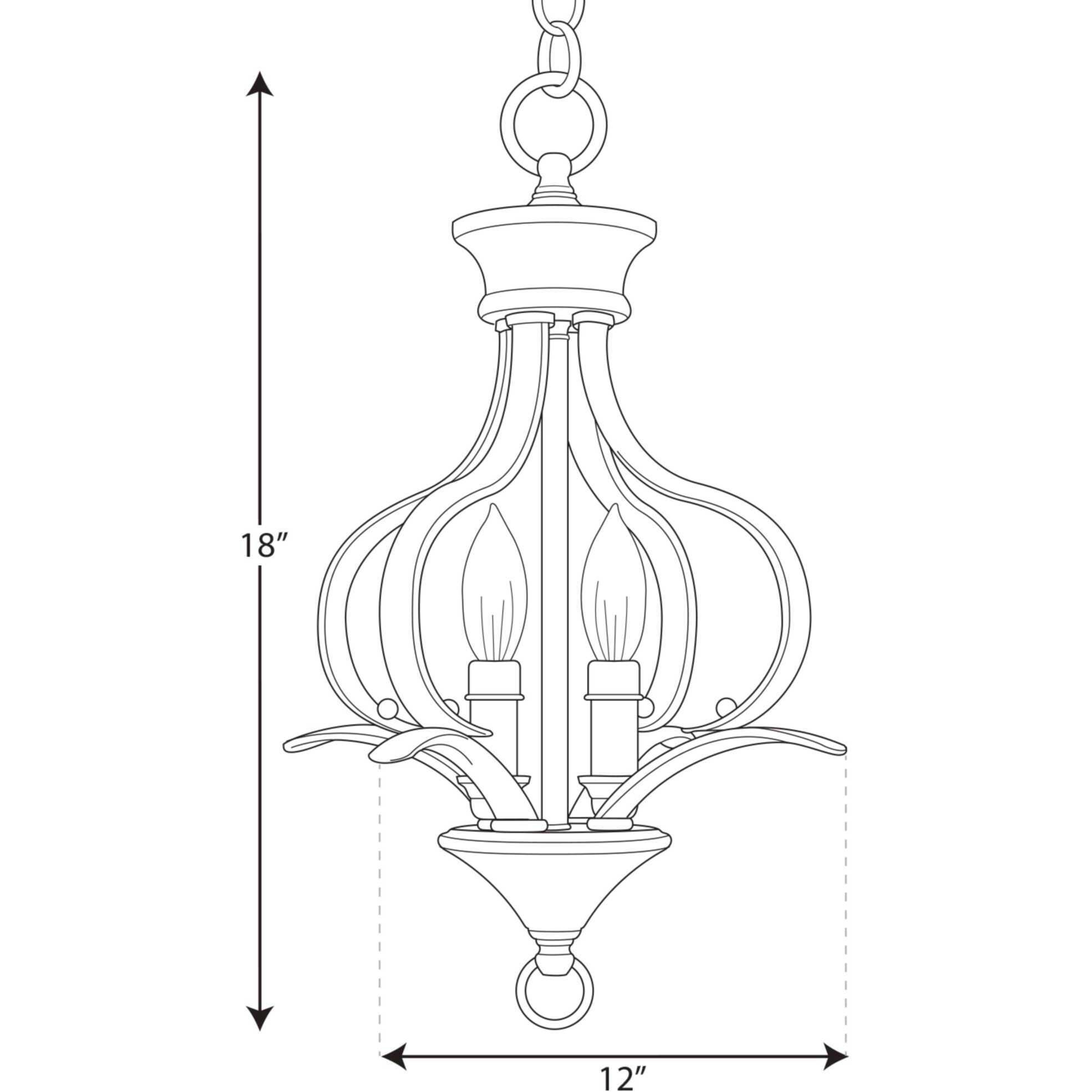 Nerissa 2 Light 12 inch Antique Bronze Foyer Pendant Ceiling Light