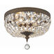 Everett 2 Light 10 inch Bronze Flush Ceiling Light in Gold