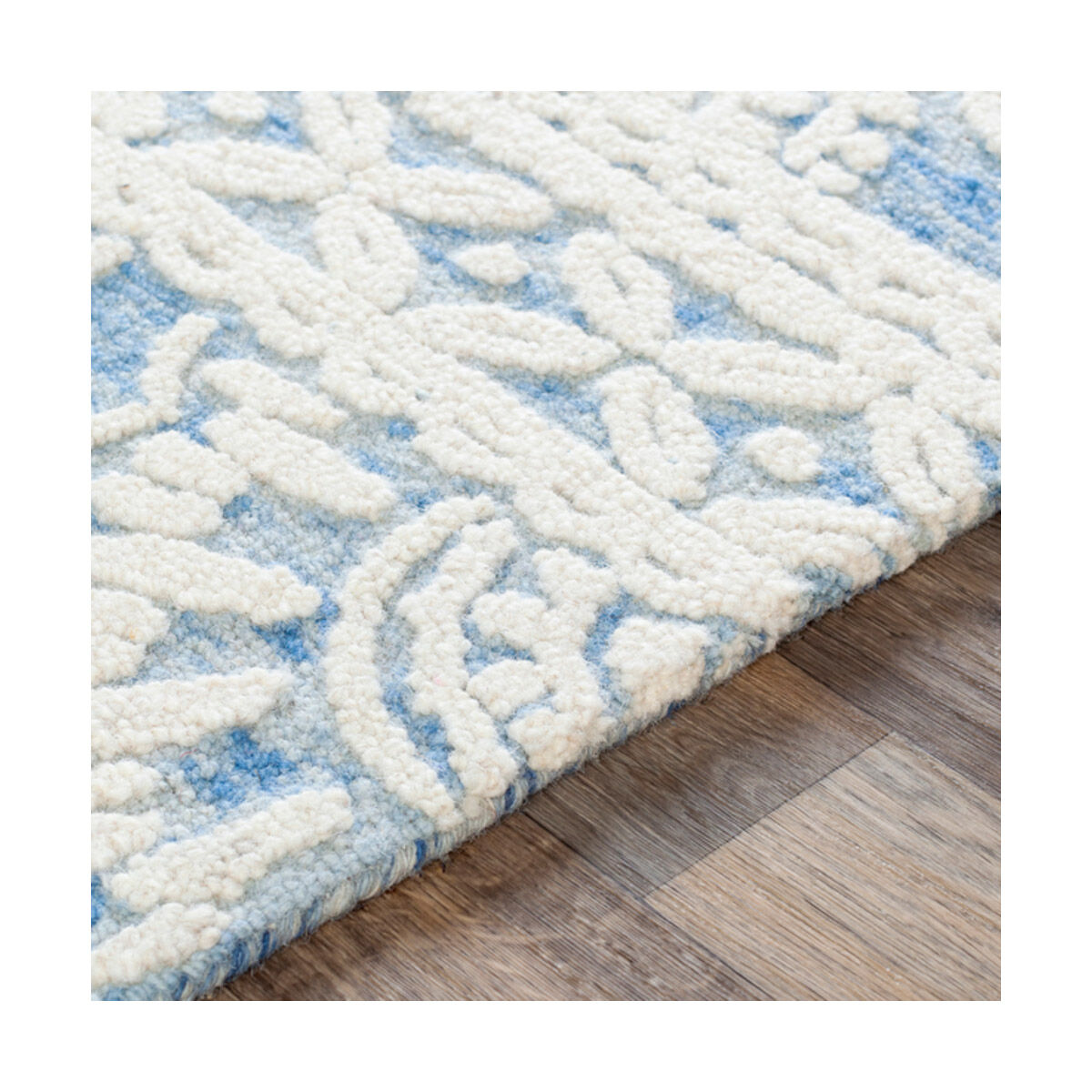 Scott 90 X 60 inch Denim/Ivory Rugs