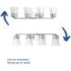 Read 4 Light 32 inch Polished Chrome Bath Vanity Wall Light