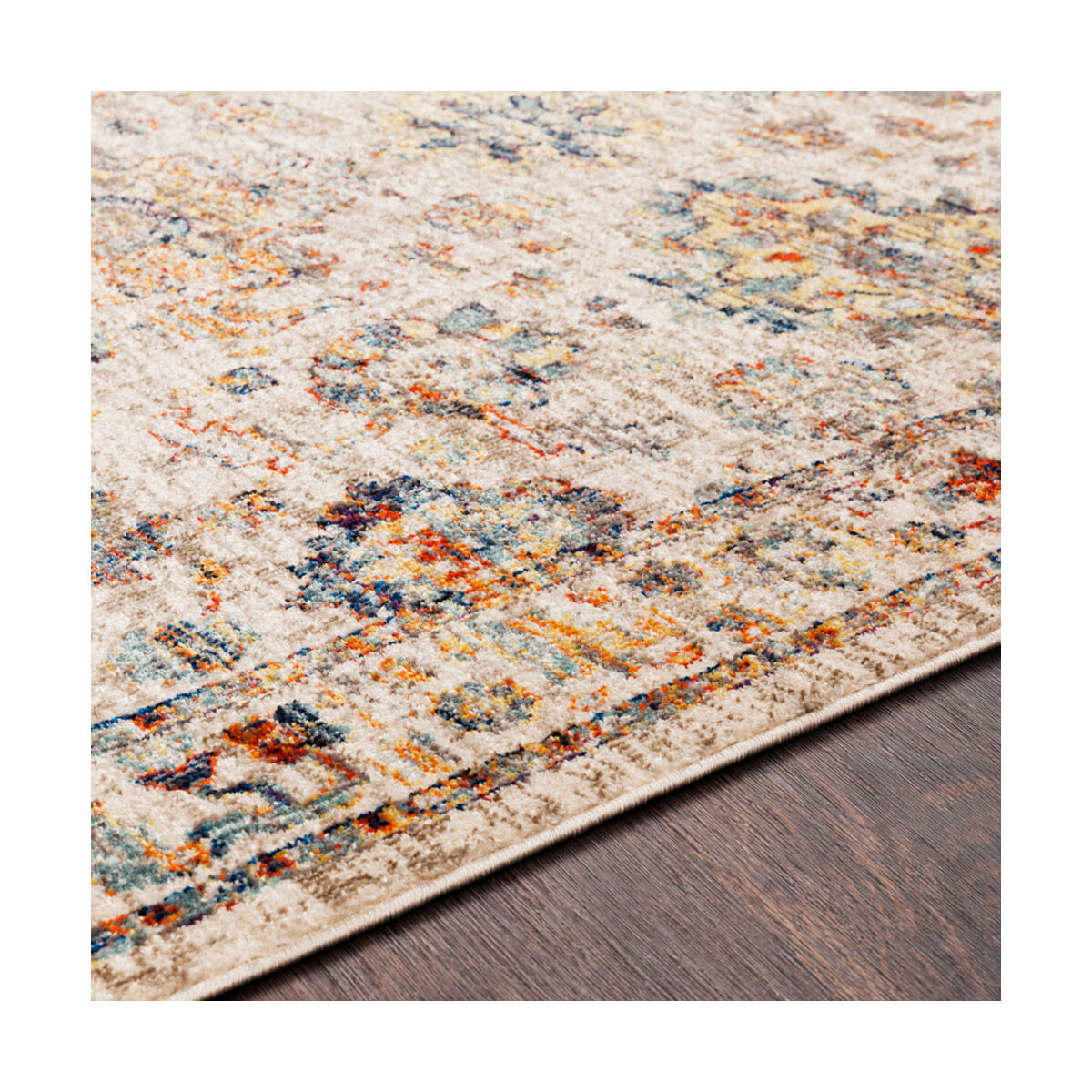 John 87 X 63 inch Aqua/Dark Blue/Bright Orange/Bright Red Rugs, Rectangle