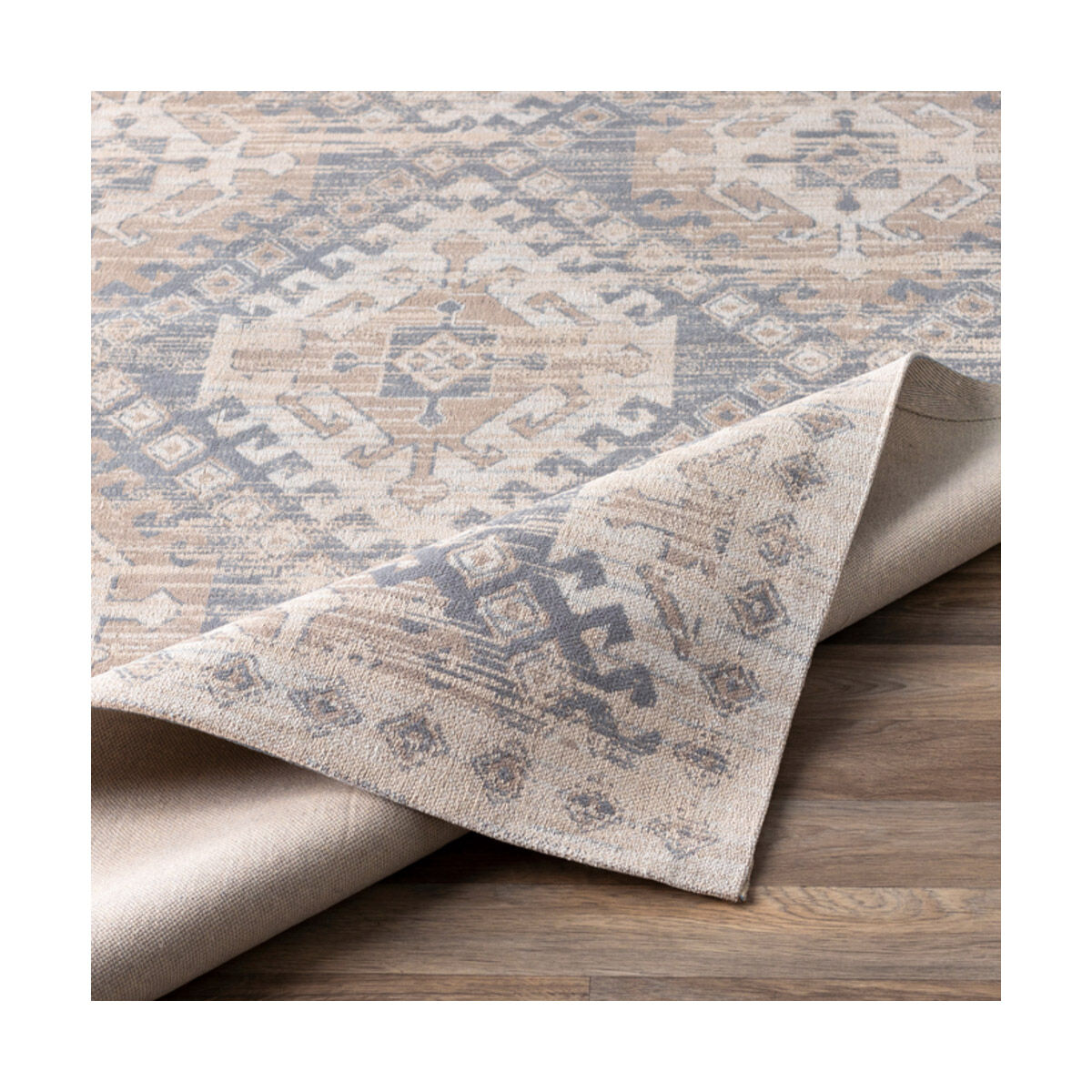 Javan 36 X 24 inch Medium Gray/Taupe/Khaki/White Rugs, Cotton