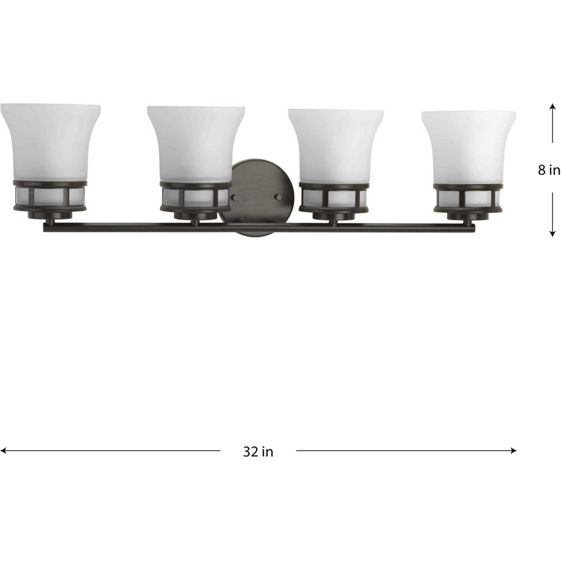 Read 4 Light 32 inch Antique Bronze Bath Vanity Wall Light