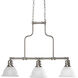 Beacher 3 Light 31.94 inch Brushed Nickel Linear Chandelier Ceiling Light