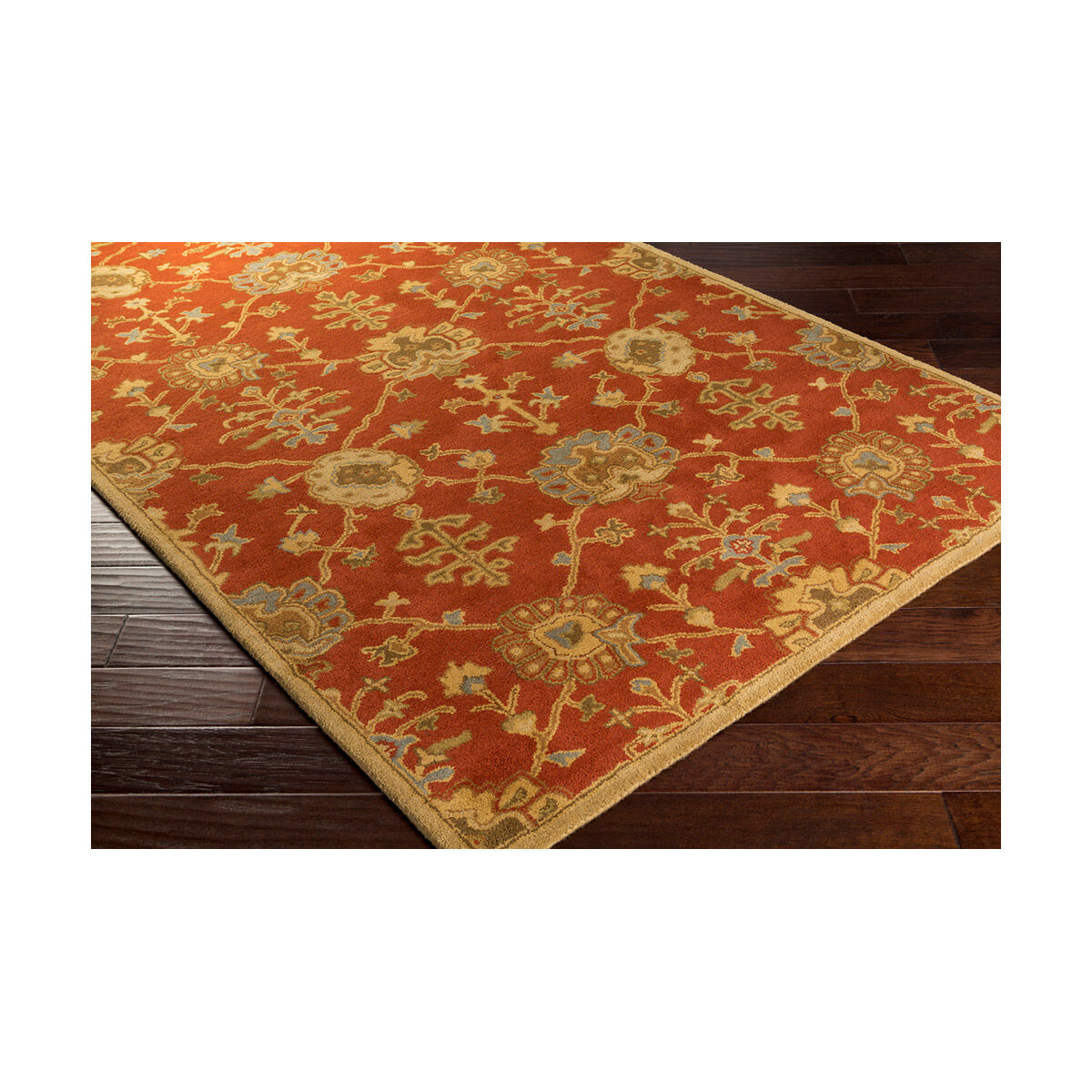Edda 120 X 96 inch Camel/Tan/Olive Rugs, Wool