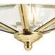 Petronella 3 Light 9.75 inch Polished Brass Flush Mount Ceiling Light