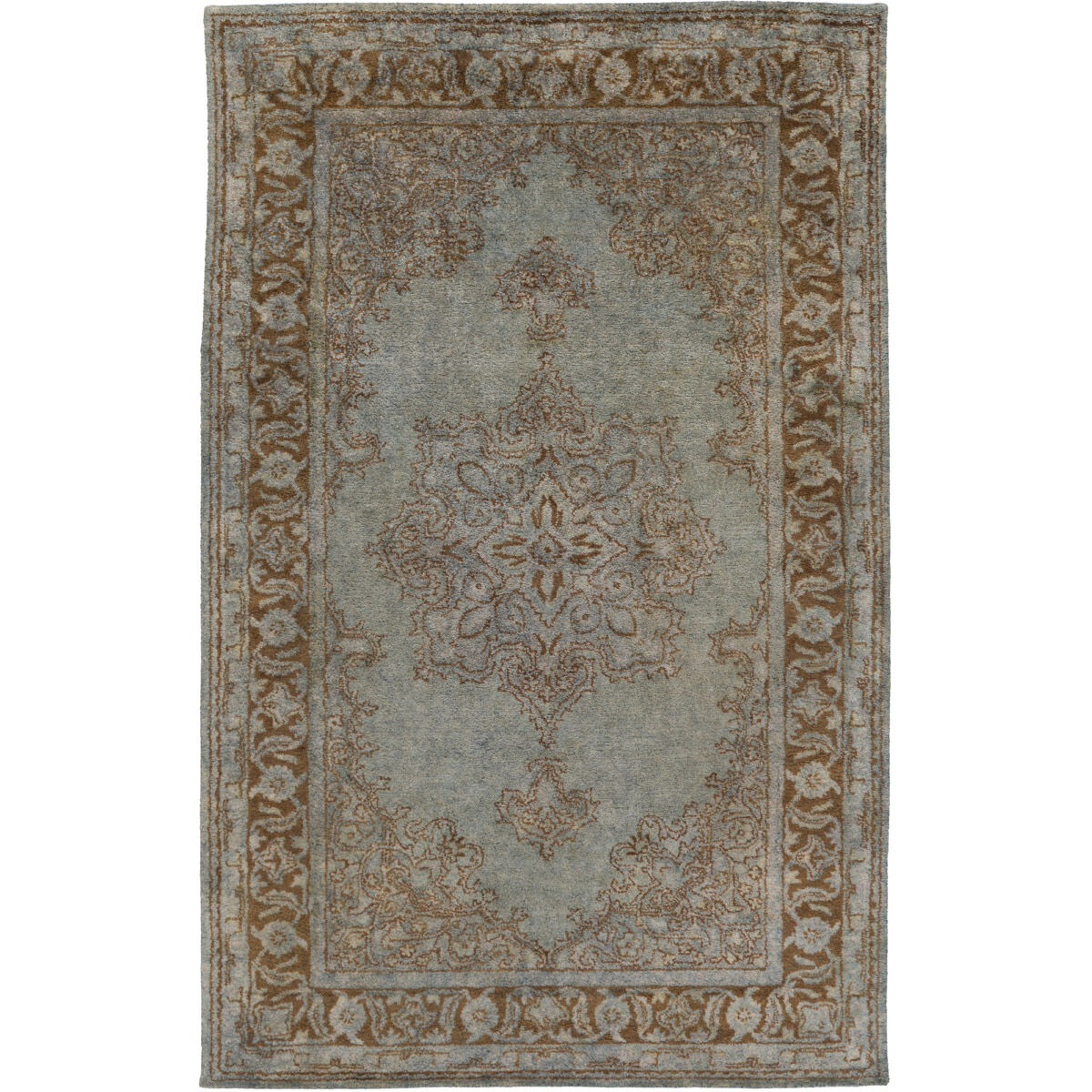 Tosca 63 X 39 inch Light Gray/Charcoal/Khaki Rugs, Wool