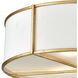 Wyndam 3 Light 16 inch Antique Gold Leaf Semi Flush Mount Ceiling Light