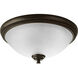 Stratton 2 Light 15 inch Antique Bronze Close-to-Ceiling Ceiling Light