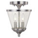 Esme 2 Light 7.75 inch Brushed Nickel Foyer Ceiling Light, Convertible Dual Mount