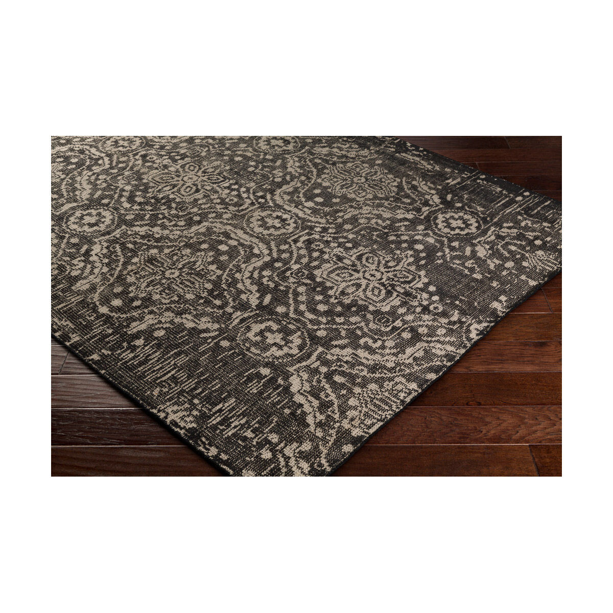 Vevina 108 X 72 inch Black/Ivory Rugs, Wool