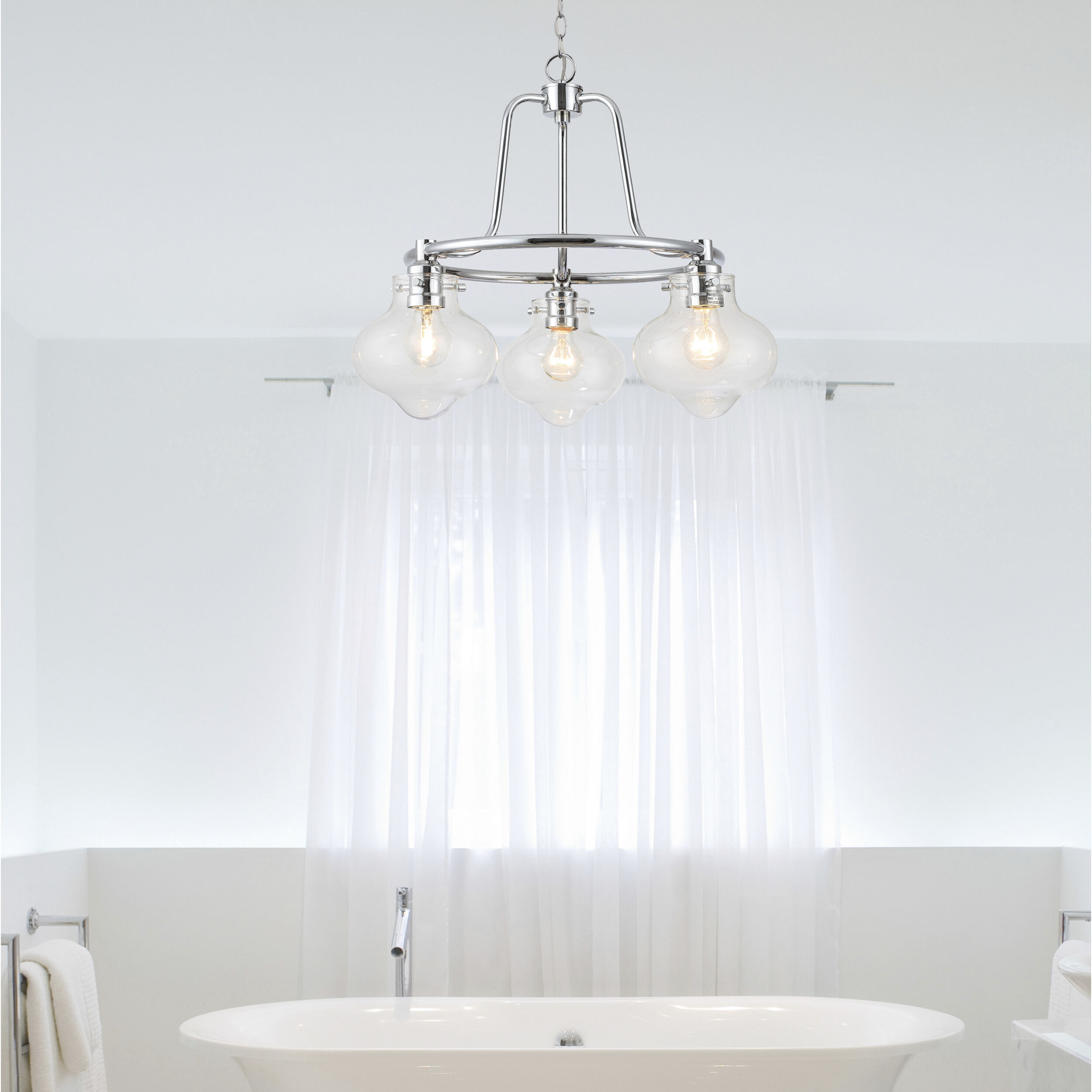 Cate 3 Light 21 inch Chrome Chandelier Ceiling Light