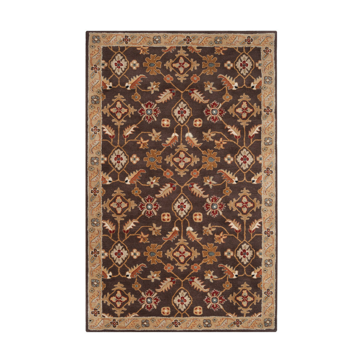 Edda 72 X 48 inch Dark Brown/Camel/Wheat/Khaki/Medium Gray/Rust Rugs, Wool