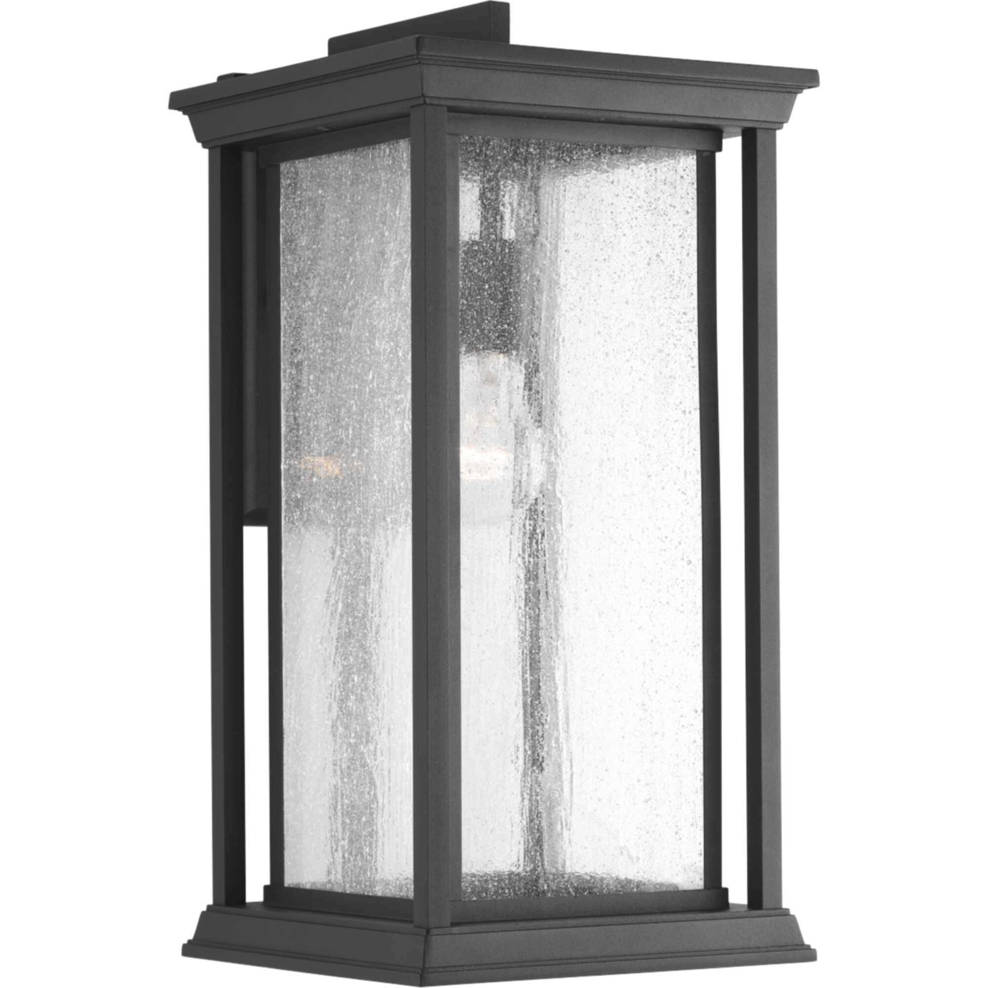 Leticia 1 Light 18 inch Textured Black Outdoor Wall Lantern, Large