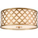 Hortensio 2 Light 15 inch Bronzed Gold Flush Mount Ceiling Light