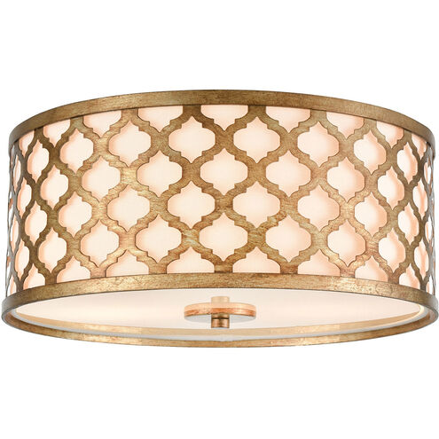 Hortensio 2 Light 15 inch Bronzed Gold Flush Mount Ceiling Light