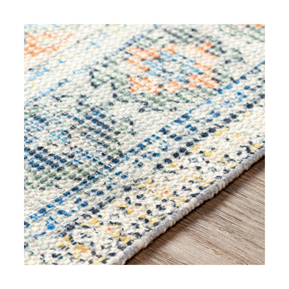 Sabene 48 X 27 inch Sky Blue/Burnt Orange/Lime/Navy/Dark Green/White Rugs