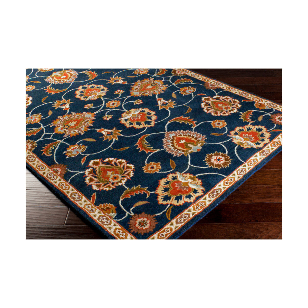 Edda 48 X 48 inch Navy/Khaki/Rust/Tan/Dark Brown Rugs, Wool