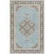 Luella 102 X 66 inch Aqua/Charcoal/Pale Blue/Medium Gray/Ivory Rugs