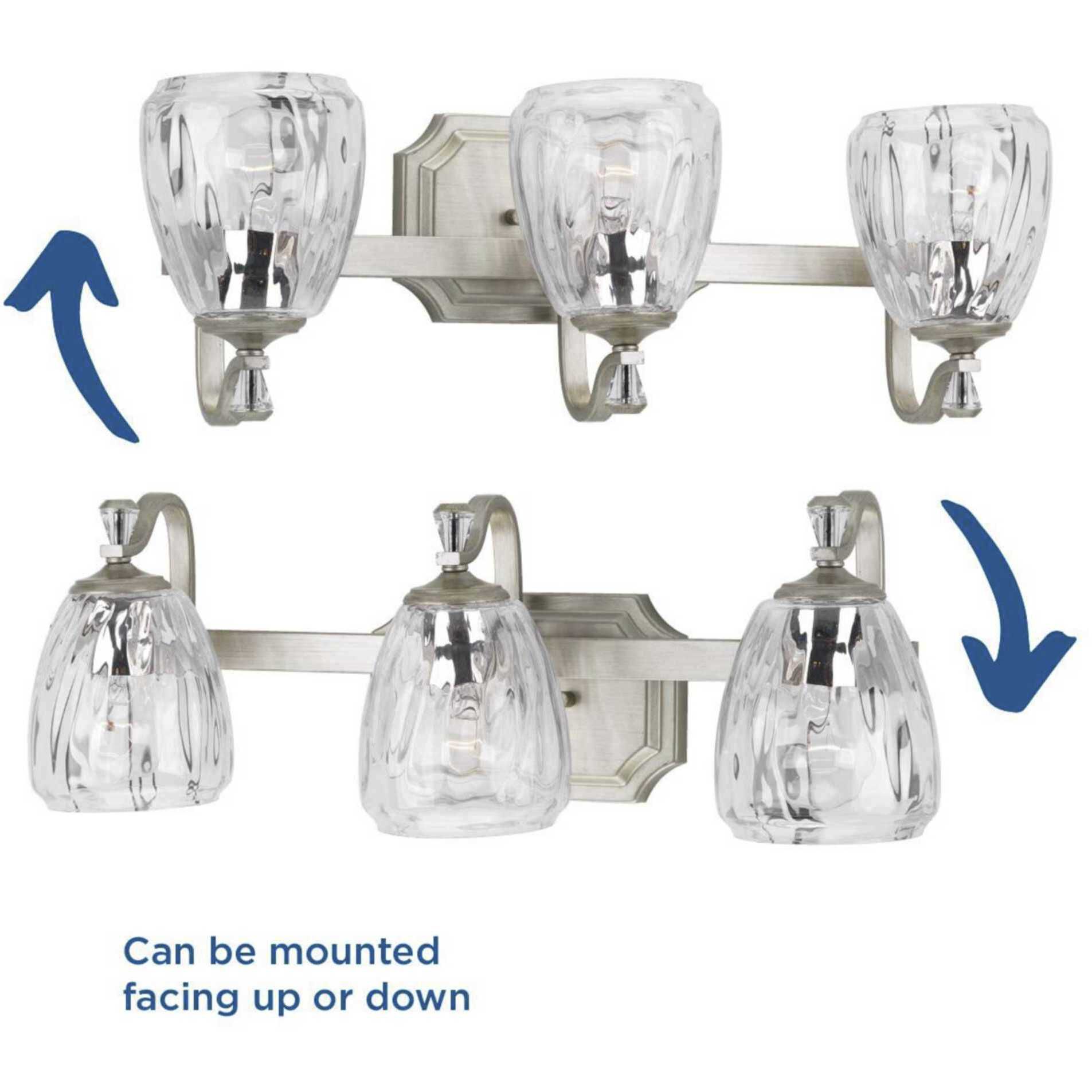 Kenley 3 Light 23 inch Silver Ridge Bath Vanity Wall Light