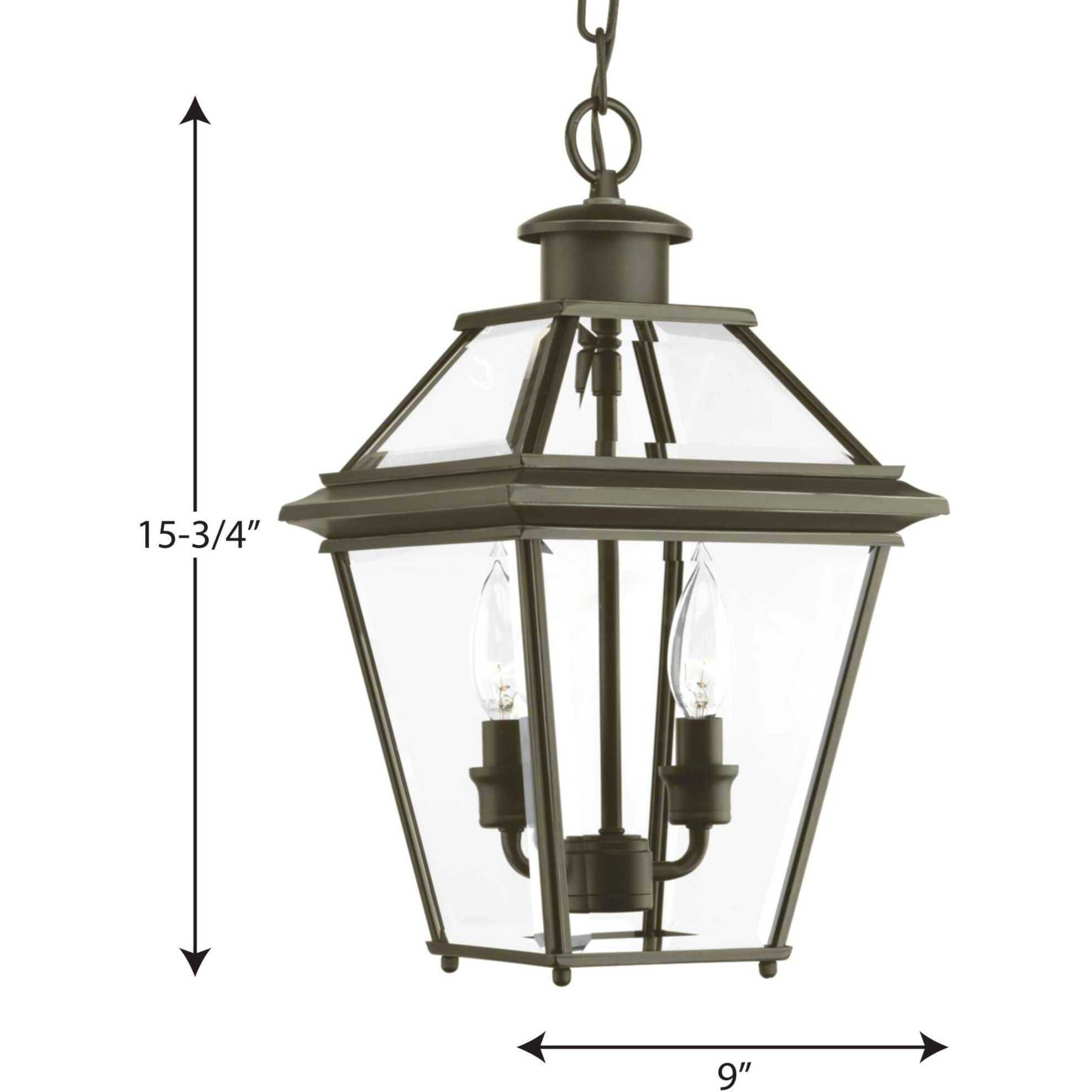 Quennel 2 Light 9 inch Antique Bronze Outdoor Hanging Lantern