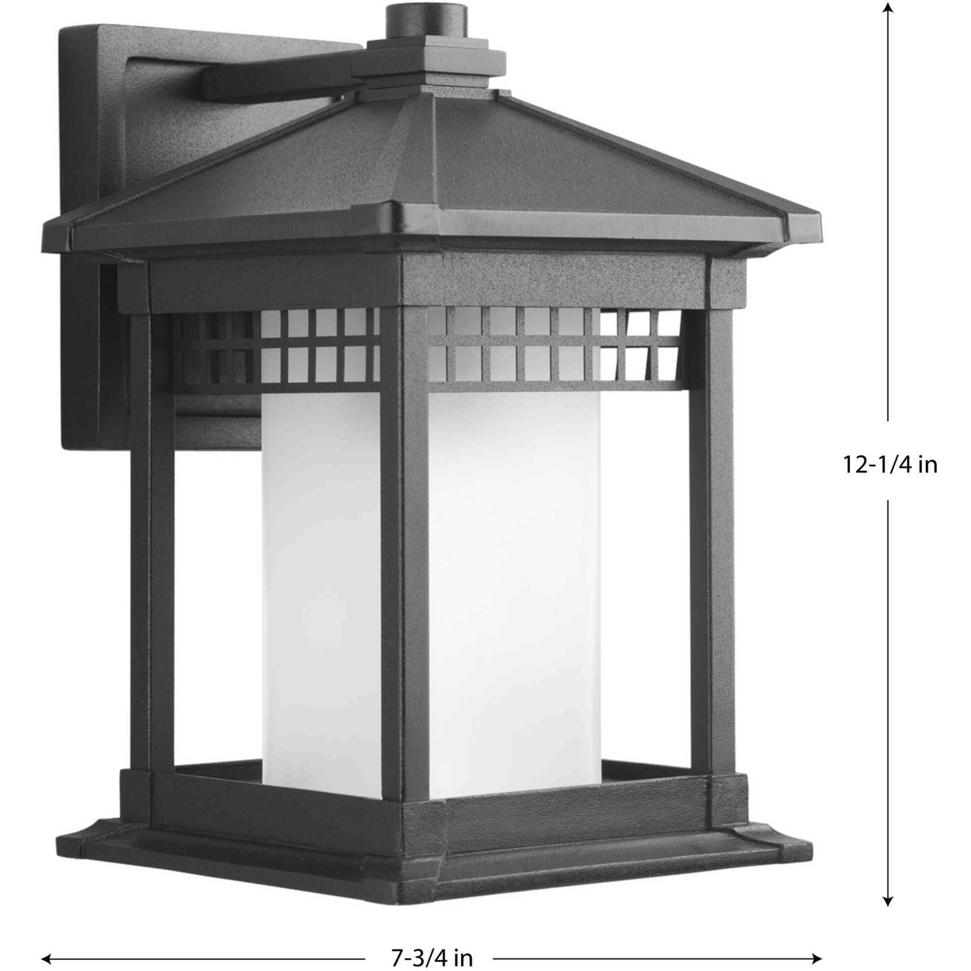 Hedwig 1 Light 12 inch Textured Black Outdoor Wall Lantern
