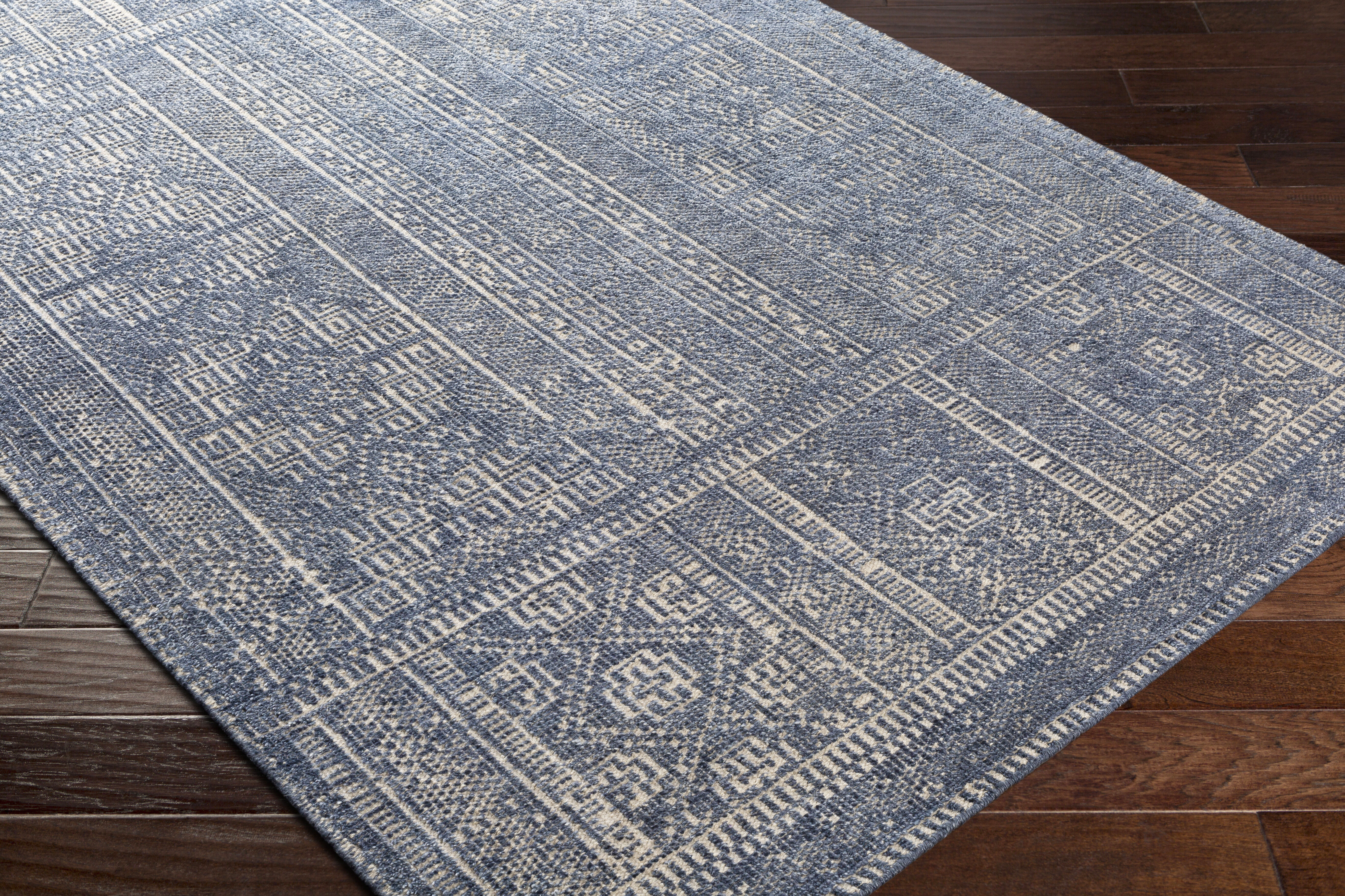 Sylvia 36 X 24 inch Dark Blue Rug, Rectangle