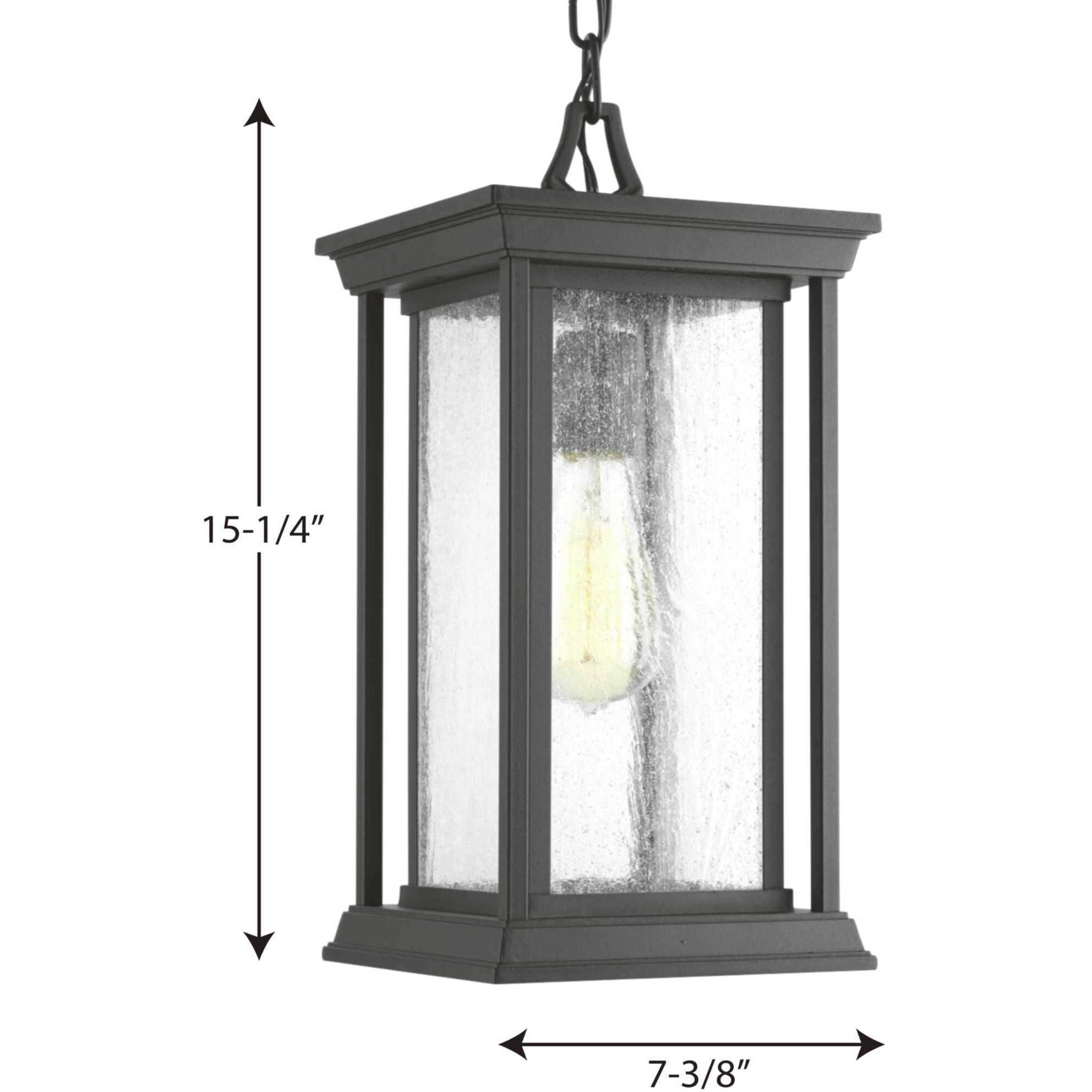 Leticia 1 Light 7.38 inch Textured Black Outdoor Hanging Lantern