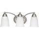 Booker 3 Light 18 inch Matte Nickel Vanity Light Wall Light 