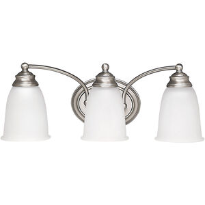 Booker 3 Light 18 inch Matte Nickel Vanity Light Wall Light
