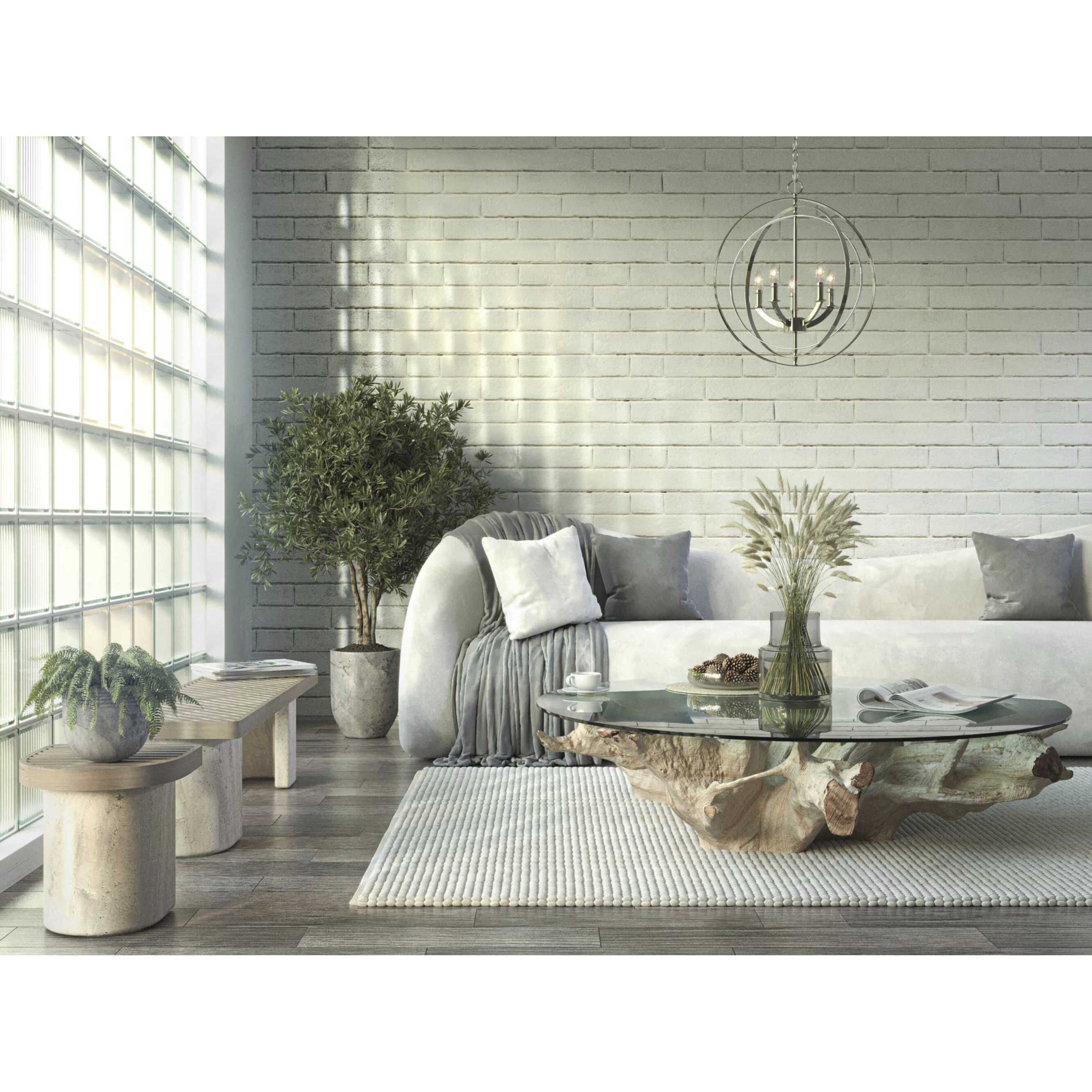 Buster 5 Light 22 inch Polished Nickel Foyer Pendant Ceiling Light