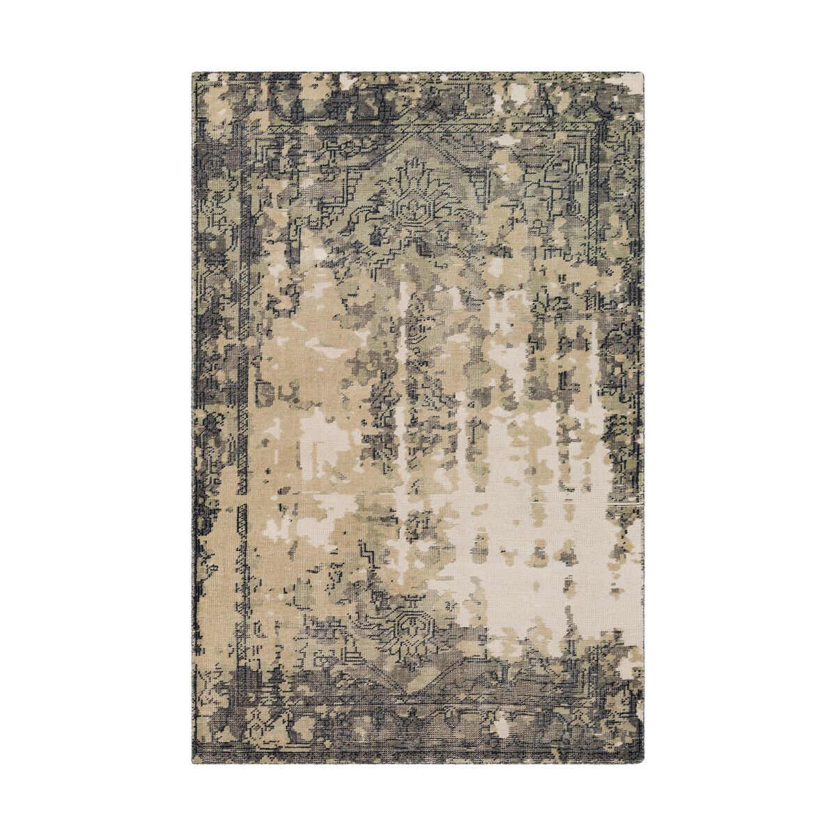 Vevina 36 X 24 inch Navy/Medium Gray/Tan/Sage/Ivory Rugs, Wool