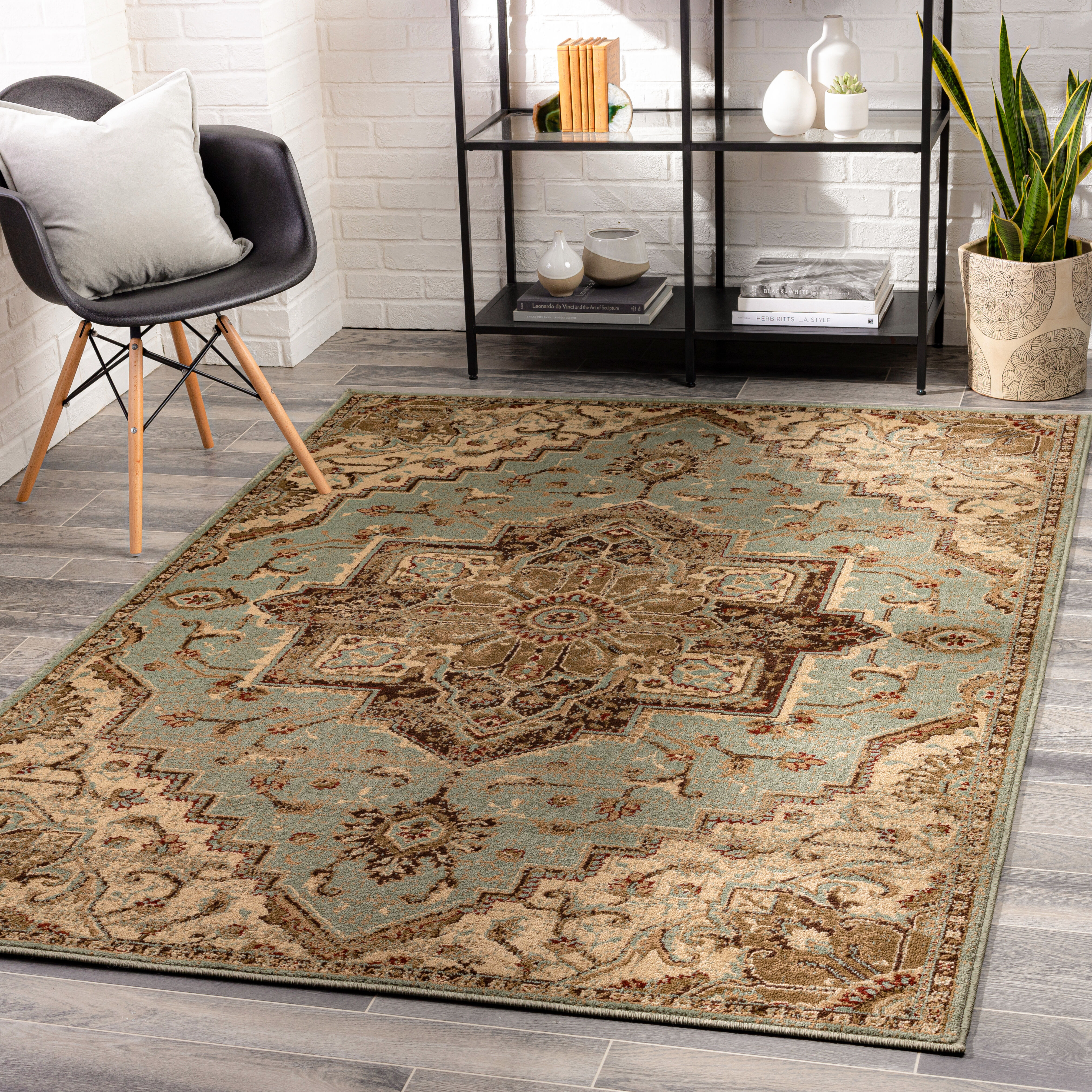 Adora 35 X 22 inch Sage Rug, Rectangle