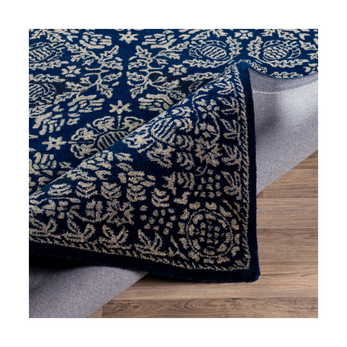 Hendrick 108 X 72 inch Dark Blue Rug, Rectangle