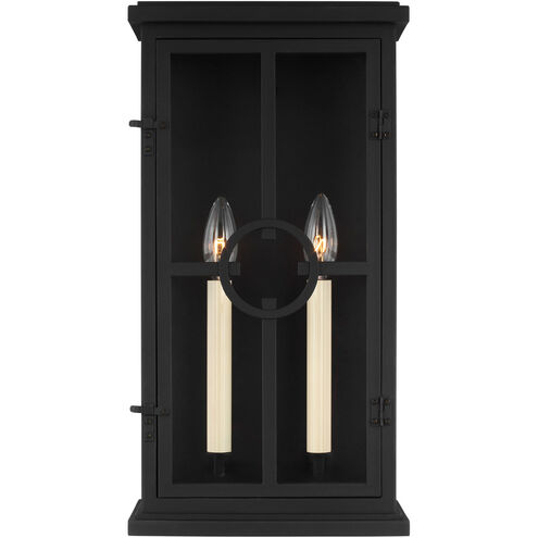 Leyna 2 Light 18 inch Textured Black Outdoor Wall Lantern