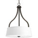 Jay 3 Light 18.13 inch Antique Bronze Inverted Pendant Ceiling Light