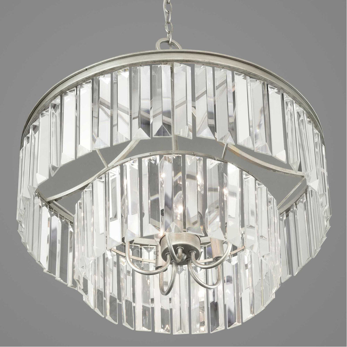 Benedict 5 Light 22.25 inch Silver Ridge Pendant Ceiling Light, Design Series