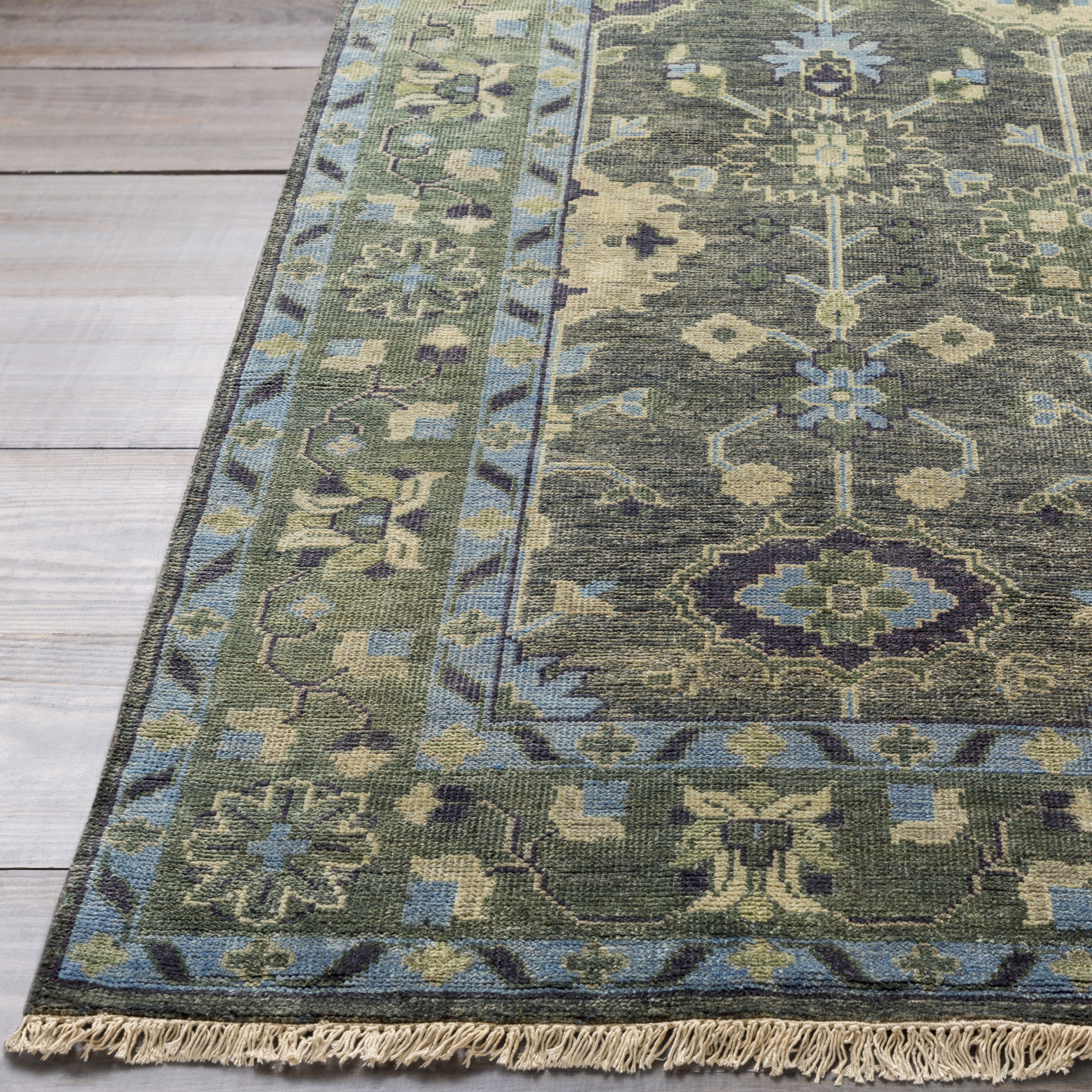 Kinsey 132 X 96 inch Medium Green Rug, Rectangle