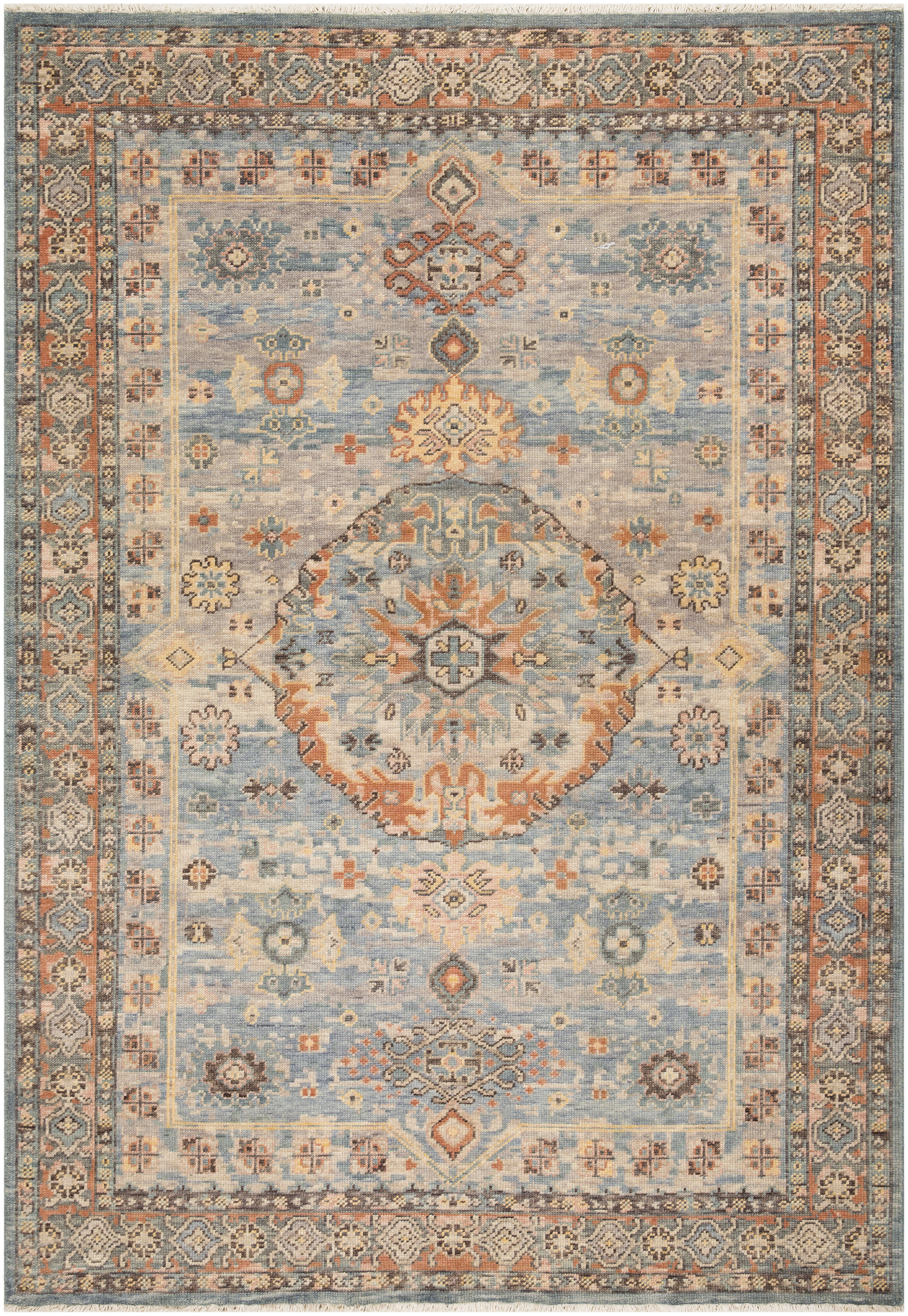 Nero 102 X 66 inch Sky Blue Rug, Rectangle