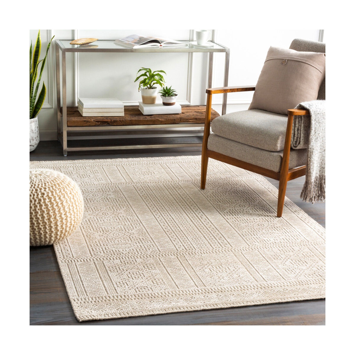 Sylvia 36 X 24 inch Beige Rug, Rectangle
