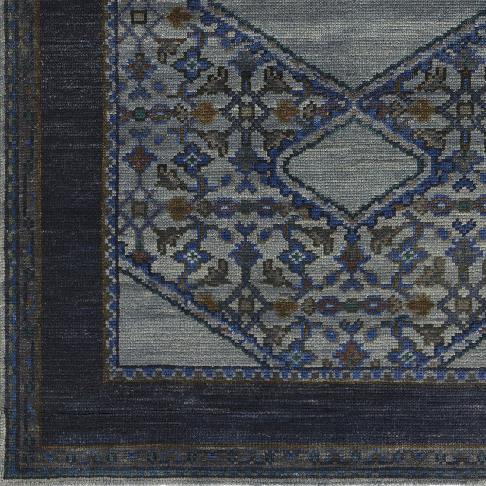 Loren 102 X 66 inch Blue Rug, Rectangle