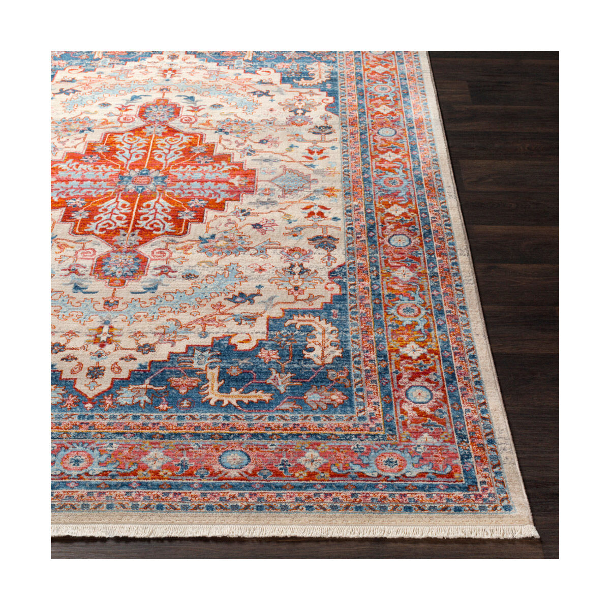 Preston 59 X 31 inch Pale Pink/Rose/Beige/Sky Blue/Cream/Burnt Orange Rugs, Rectangle