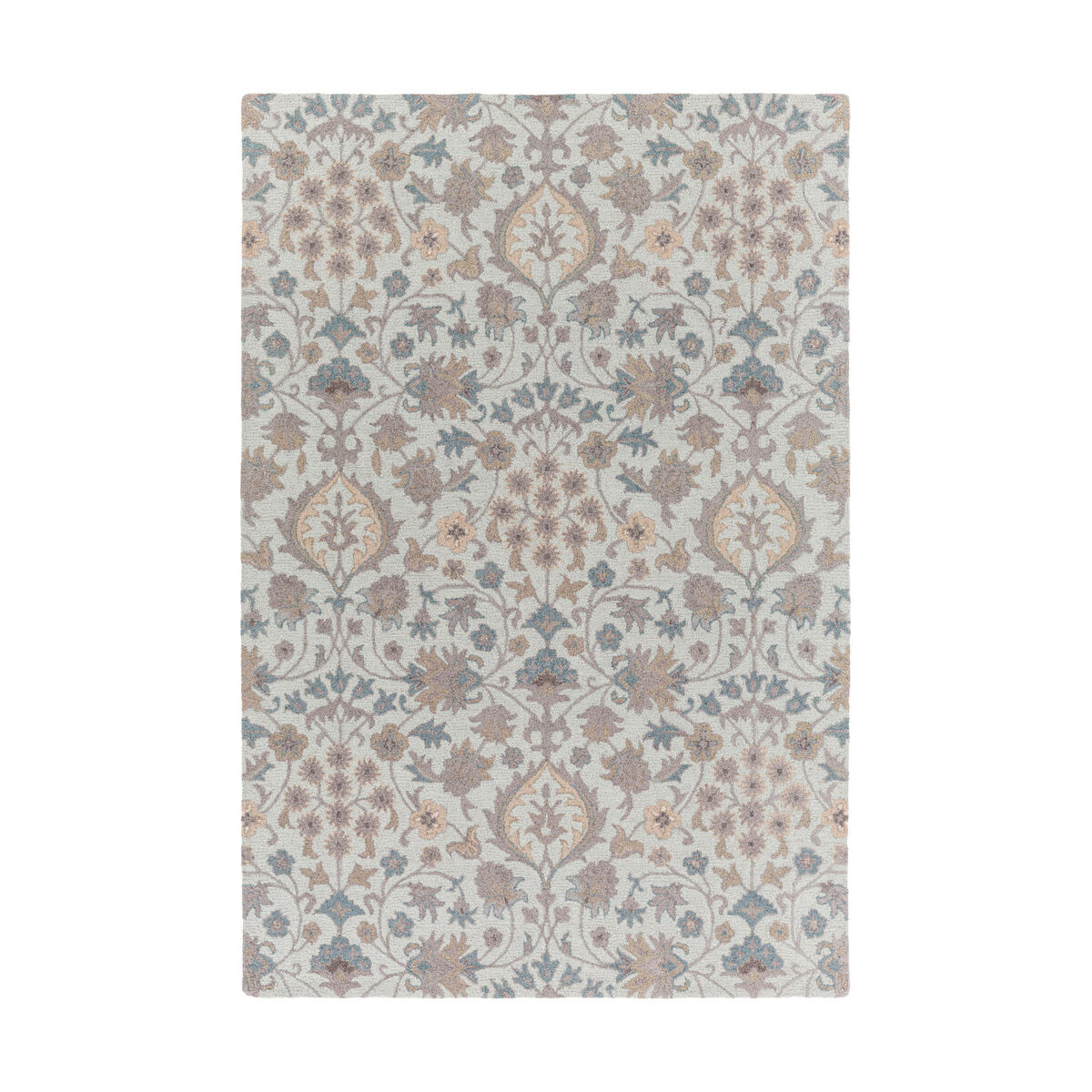 Susan 90 X 60 inch Light Gray/Mauve/Dark Blue/Taupe Rugs, Wool
