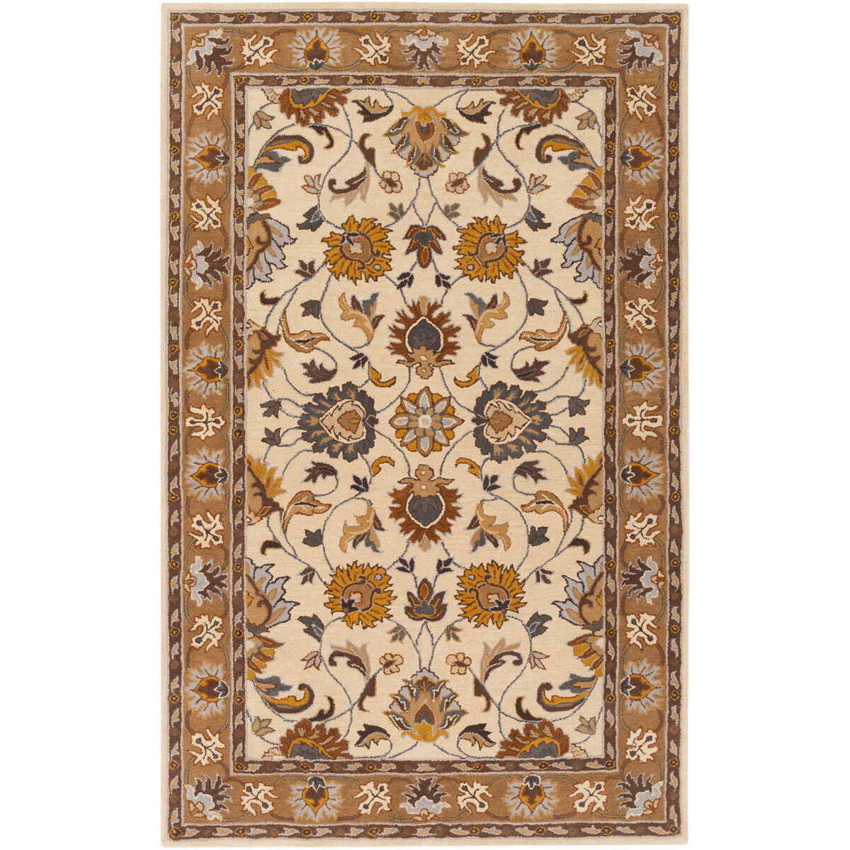 Edda 36 X 24 inch Mustard/Light Gray/Dark Brown/Charcoal/Camel/Beige Rugs
