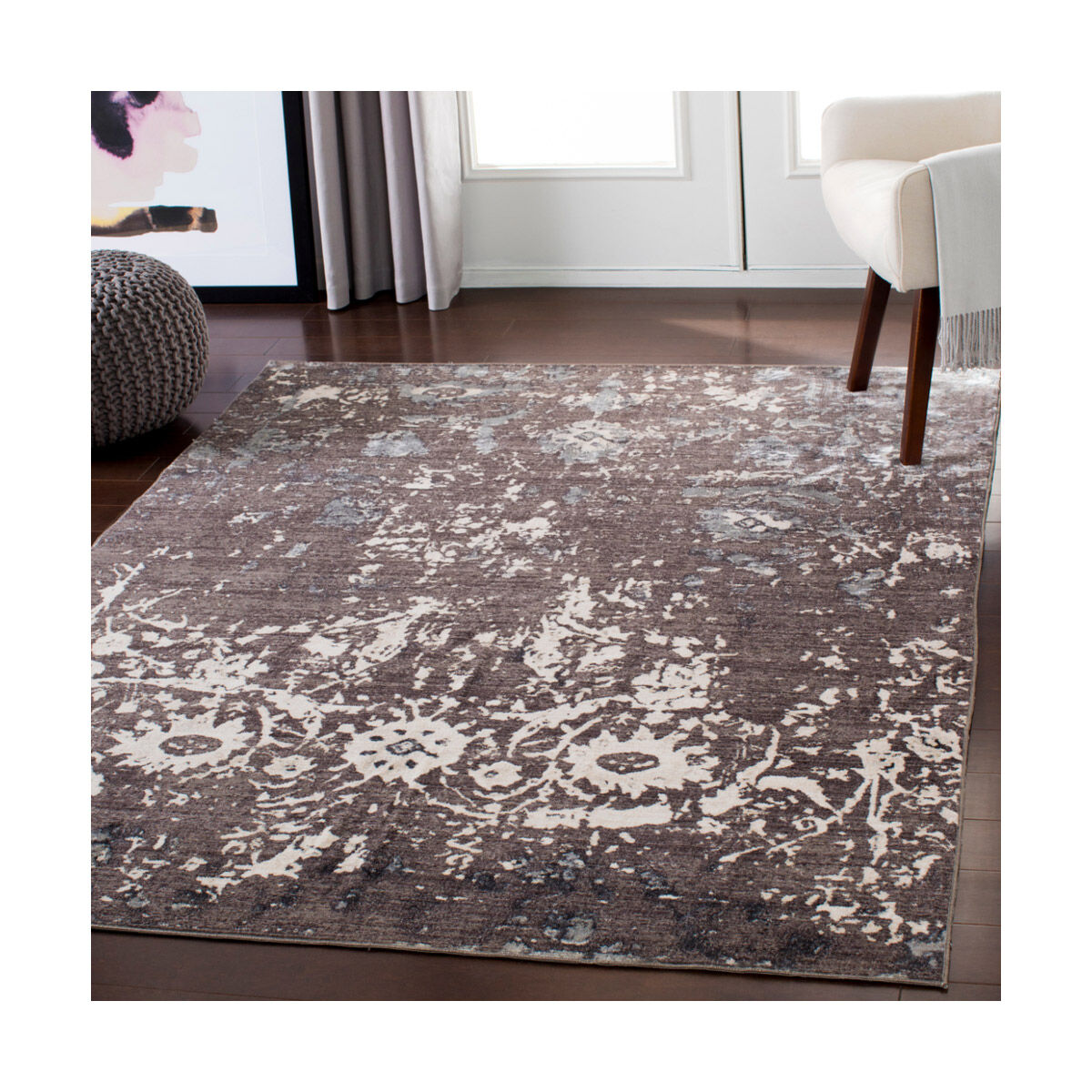 Saxon 39 X 24 inch Camel/Dark Brown/Khaki/Silver Gray Rugs, Rectangle